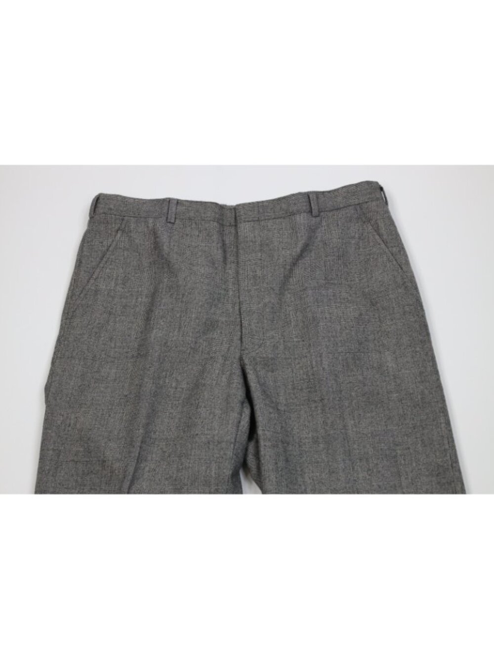 Vintage 70s Christian Dior Mens 34x34 Heavy Wool Knit Wide Leg Chino Pants Plaid - Picture 2 of 15